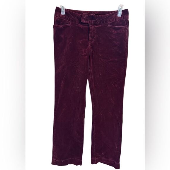 Ralph Lauren Polo Jean Co. Burgundy Velvet Straight Cut Pants. Size 8. Vintage - Picture 1 of 11